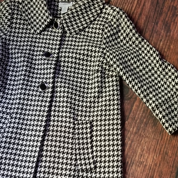 Carmen Marc Valvo Houndstooth Coat - Picture 3 of 16